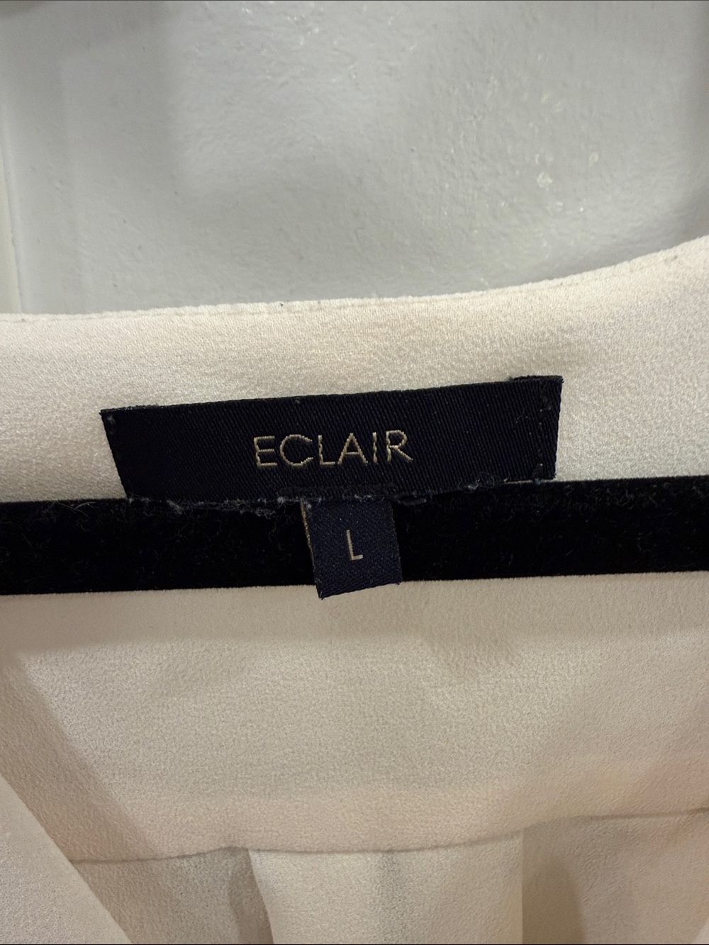 Eclair (Nordstrom) Cream Tie-Neck Ruffle Sleeve Blouse - Picture 2 of 3